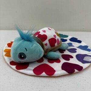 Cutetitos Pizzaitos Turquoise Turtle Beanie 7" Plush Pink Red Hearts With Wrap